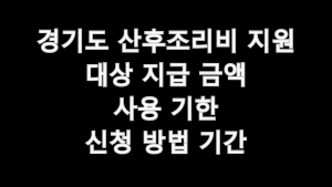 2024년 경기도 산후조리비 지원