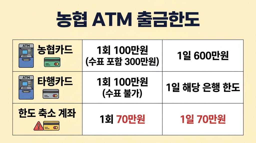 농협 atm 출금한도 입금한도