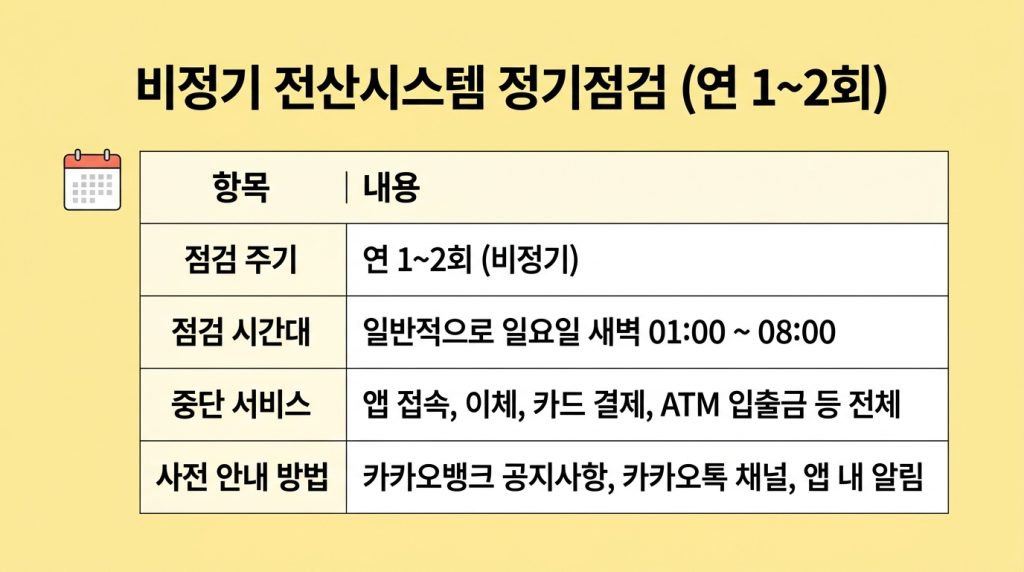 카카오뱅크 점검시간