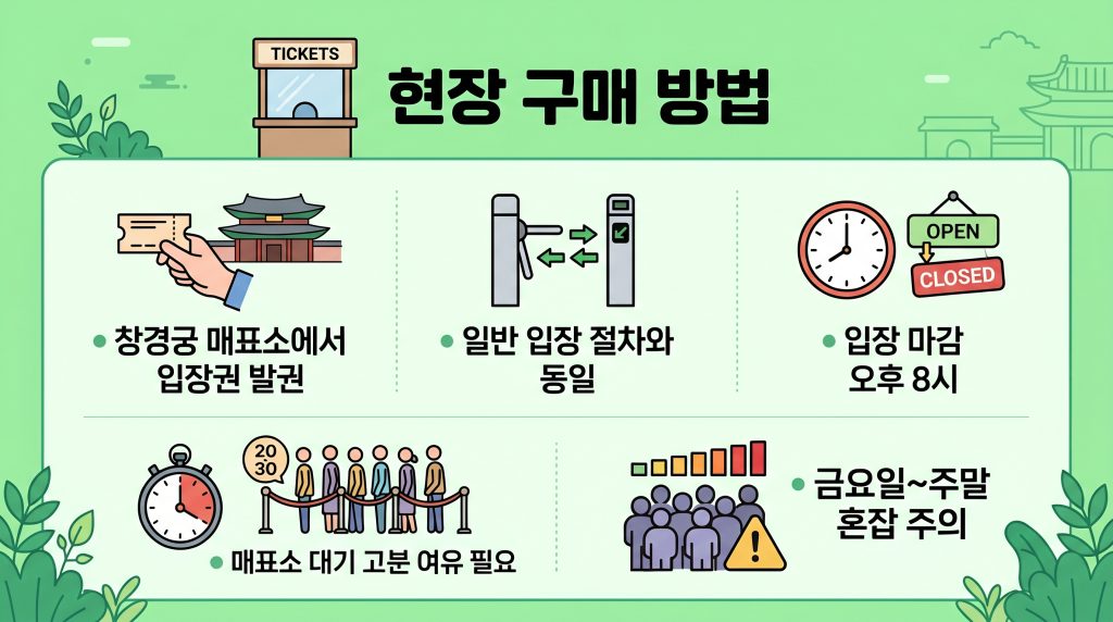 창경궁 야간개장 취소표 현장 구매 방법