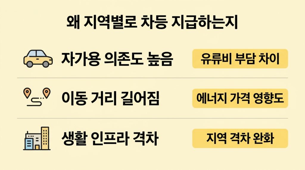 고유가 피해지원금 지역별 차등
