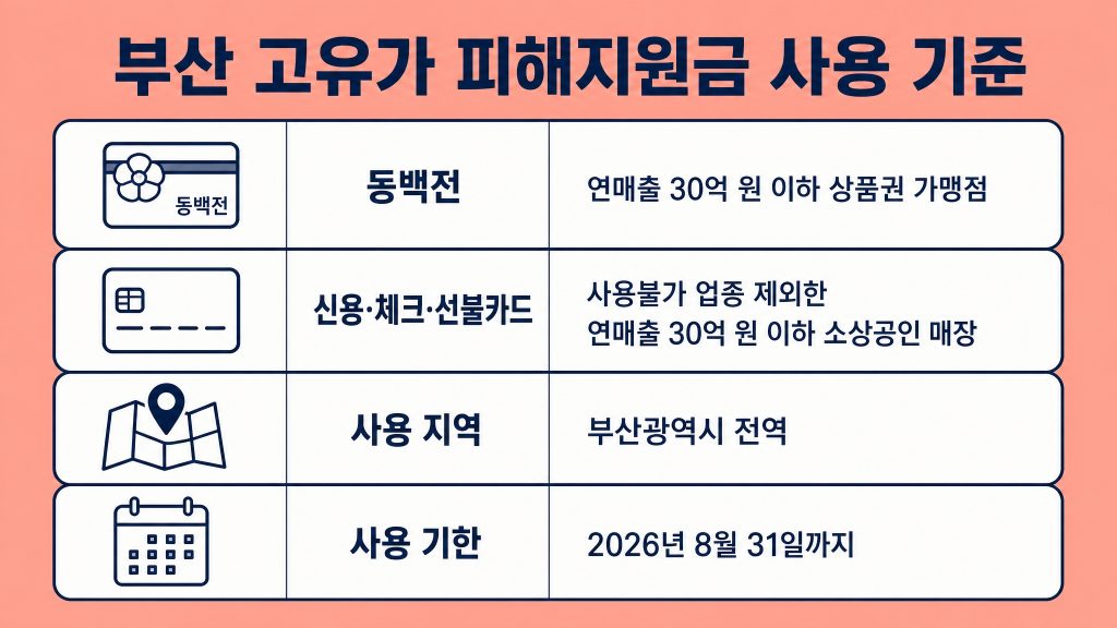 부산 고유가 피해지원금 사용처