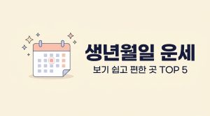 생년월일 운세