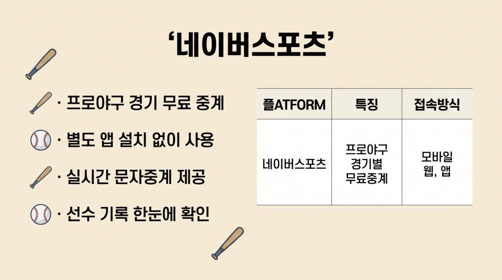 프로야구 무료중계