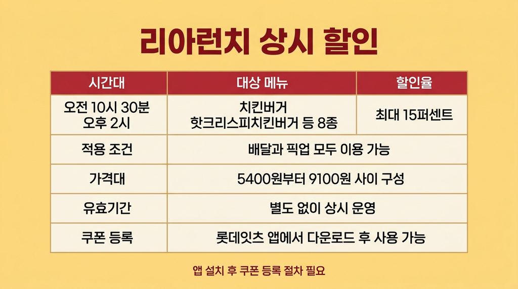 롯데리아 9월 할인 행사 이벤트