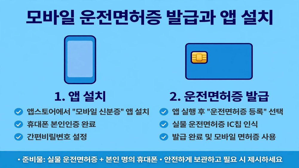 모바일 운전면허증 발급과 앱 설치