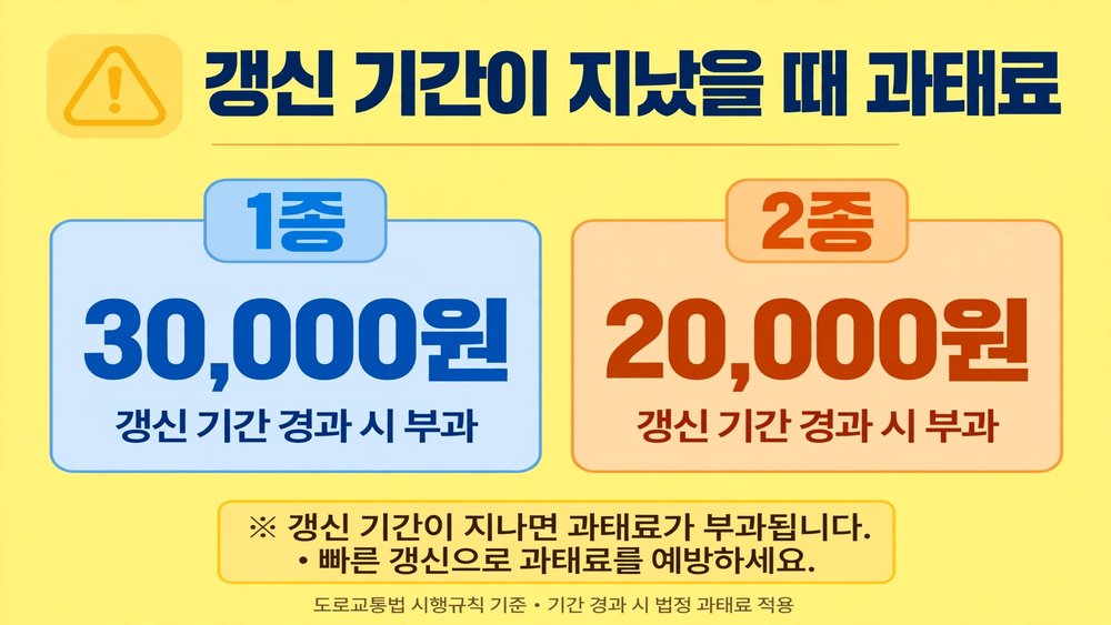 갱신 기간이 지났을 때 과태료