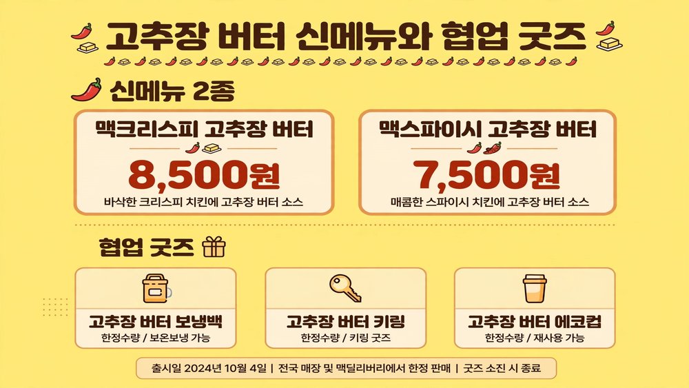 고추장 버터 신메뉴와 협업 굿즈