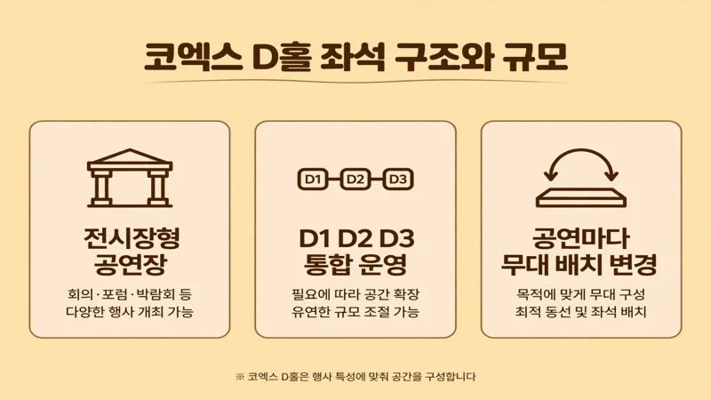 코엑스 D홀 좌석 구조와 규모