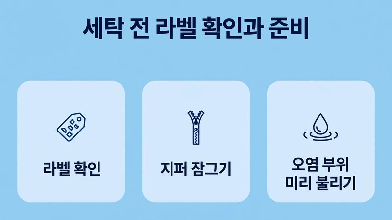 세탁 전 라벨 확인과 준비