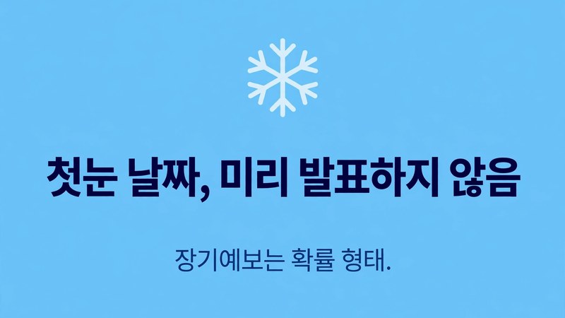 기상청은 첫눈 날짜를 미리 발표하지 않는다