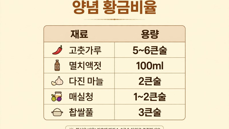 파김치 양념 황금비율