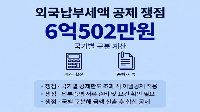 외국납부세액 공제 쟁점과 6억502만원