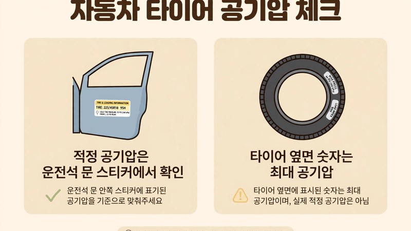 적정 공기압 확인하는 방법
