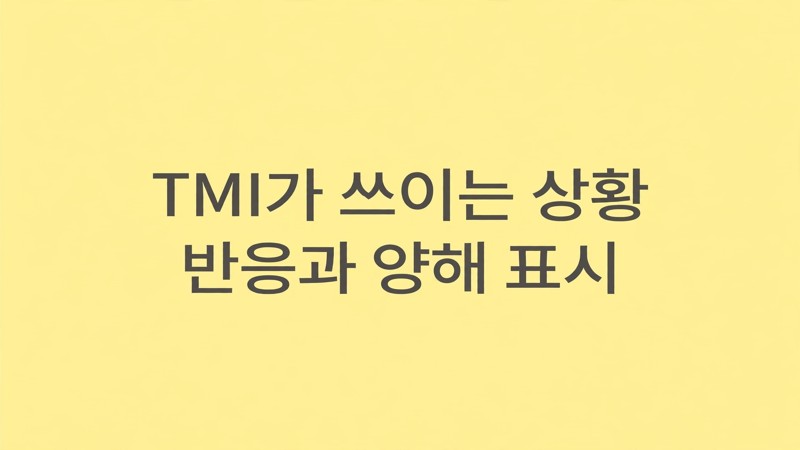 TMI가 쓰이는 상황