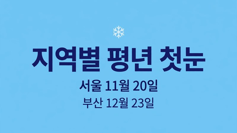 지역별 평년 첫눈 날짜