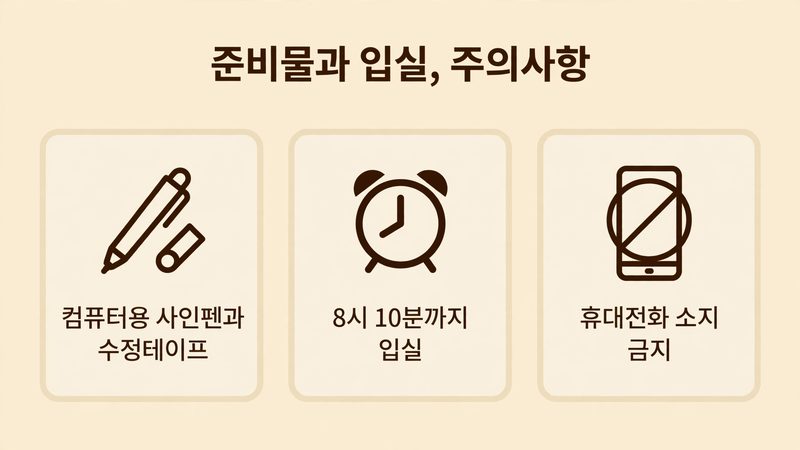 고1 모의고사 준비물과 입실, 주의사항