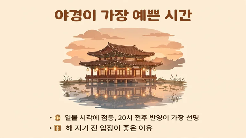 동궁과 월지 야경이 가장 예쁜 시간