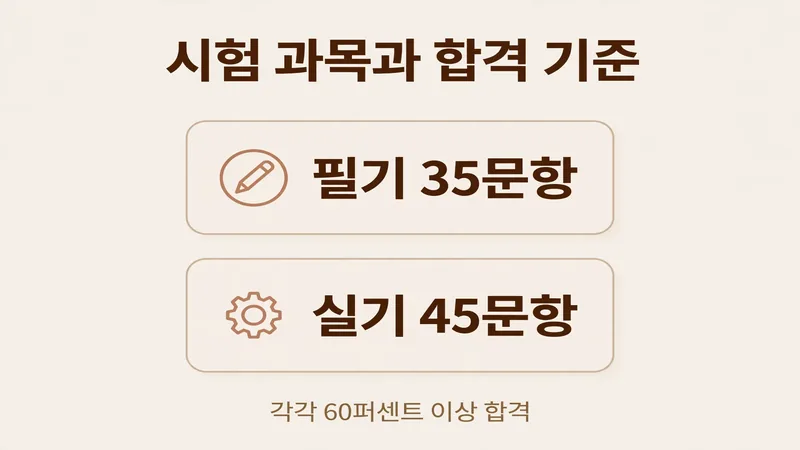 시험 과목과 합격 기준