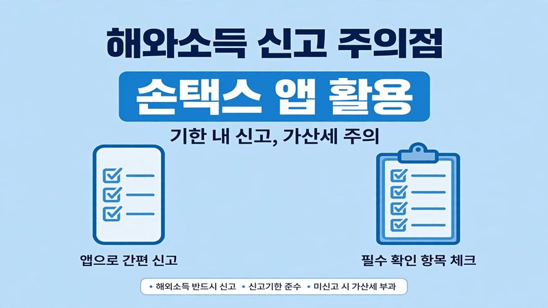 해외 소득 신고 주의점과 손택스 활용