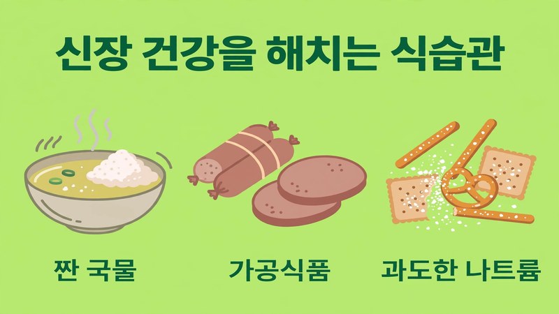 신장 건강을 해치는 식습관, 짠 국물 가공식품 과도한 나트륨