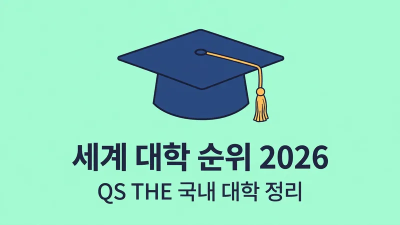 세계 대학 순위 2026, QS THE 국내 대학 정리