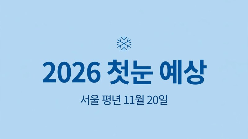 2026 첫눈 예상, 서울 평년 11월 20일 정리
