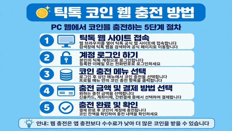 틱톡 코인 웹 충전 방법