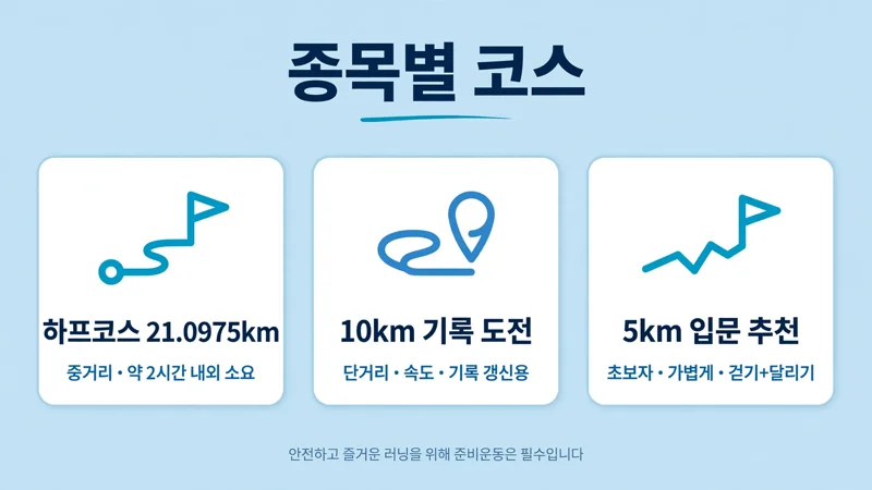 종목별 코스와 선택 기준